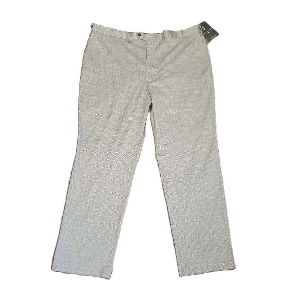 NWT Shaquille O'Neal Men's XLG Big and Tall 46X32 Grey/Blue Stretch Suit Pants